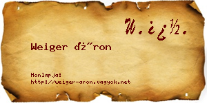Weiger Áron névjegykártya