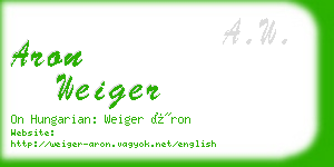 aron weiger business card